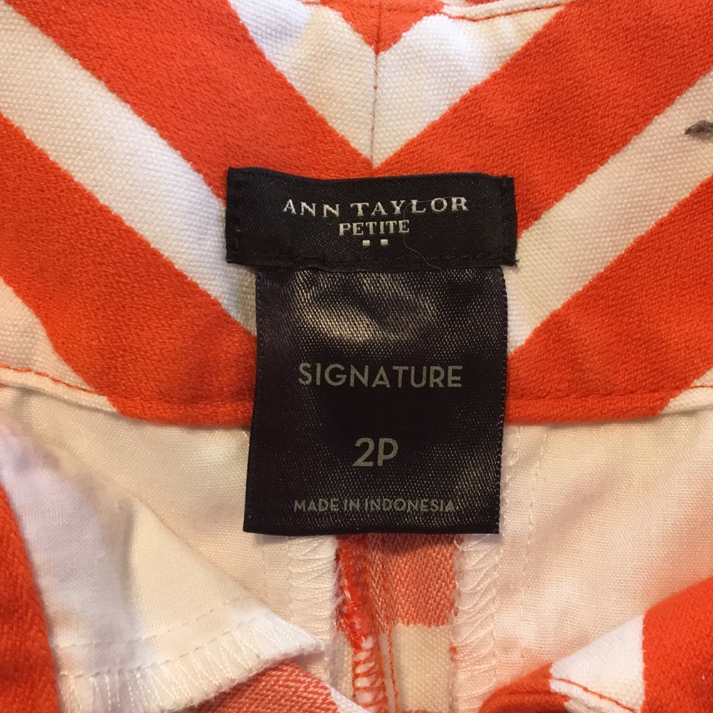 Ann Taylor Orange Striped Shorts - Picture 4 of 7